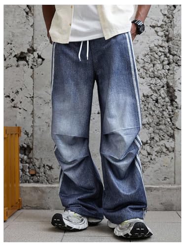 SOLY HUX Men's Striped Wide Leg Sweatpants Drawstring Elastic Waist Baggy Pants Casual Trousers Streetwear3