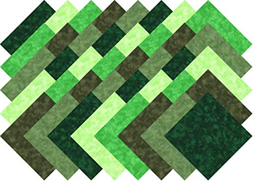 Green Blenders Collection 40 Precut 5-inch Quilting Fabric Squares Charm Pack