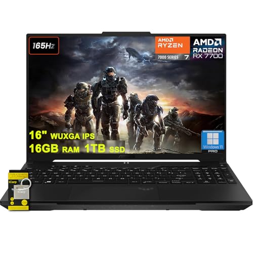 Image of ASUS TUF Gaming A16 Laptop 16 inch WUXGA 165Hz 100% sRGB AMD 8-core Ryzen 7 7735HS 16GB DDR5 1TB SSD Radeon RX 7700S (>RTX4060) Backlit USB4 AI Noise Cancelation Win11Pro w /ICP Accessory