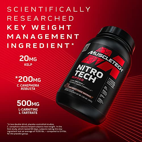 Protein Powder For Weight Loss | Muscletech Nitro-Tech Ripped | Whey Protein Powder + Weight Loss Formula | Lose Weight | Weight Loss Protein Powder For Women & Men | Vanilla, 2 Lb(Package May Vary) #TOP4