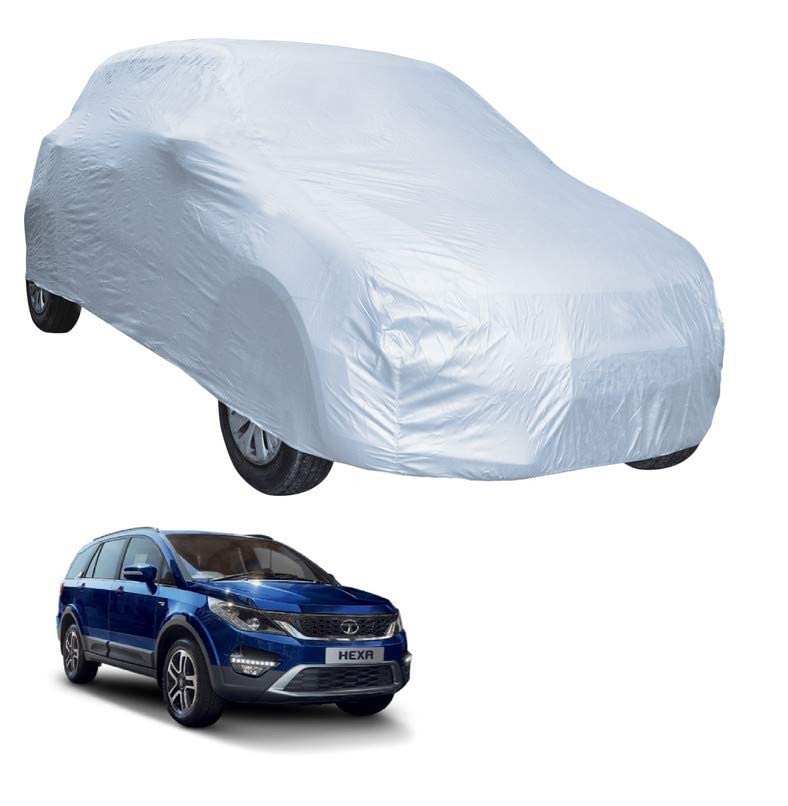 Image of Auto Hub Car Cover Compatible with Tata Hexa with Weather Proof, Triple Stitched, Hexa Car Cover- Plain Silver