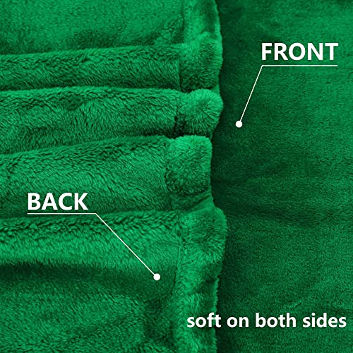 Image of NANPIPER Fleece Blankets Super Soft Flannel King Size Blanket for Bed Luxury Cozy Microfiber Plush Fuzzy Blanket,Emerald Green