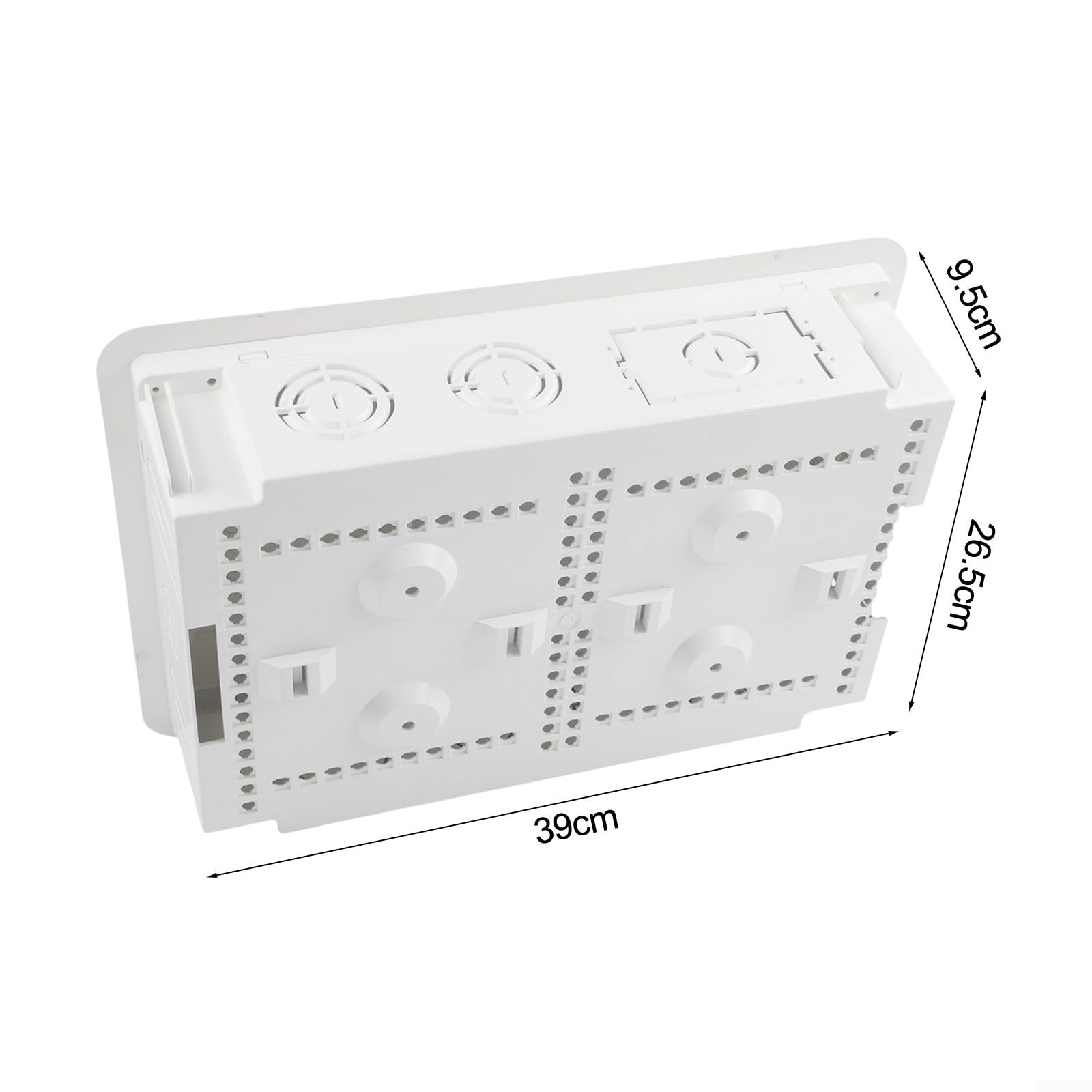 TV-Media-Box, strukturiertes Medien-Gehäuse, Standard, 40,6 cm, Nieten, verbergen Verlängerungsblöcke, 39 x 26,5 x 9,5 cm