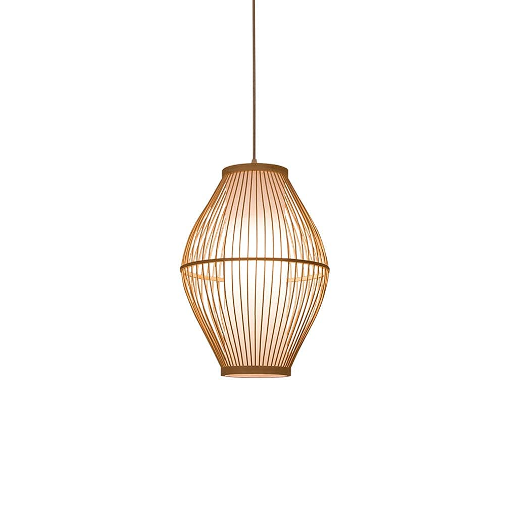 Lámpara de ratán japonesa creativa con diseño calado para luz ambiental
