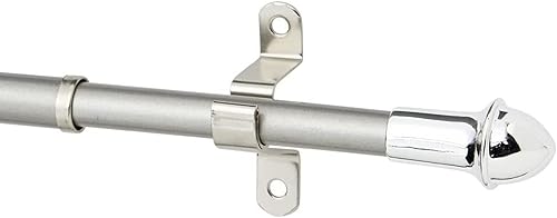 Miniatura 6 de Kowibcl 716 Cafe Rod Brackets,Curtain Rod Brackets for mounting a Curtain Rod to The Wall (6-Nickel(4pcs))