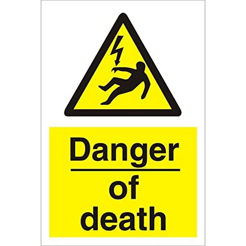 Seco Danger of Death Sign, 200mm x 300mm - 4mm Fluted Board