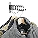 Wallniture Costa Wardrobe Organizer Wall Mounted Clothes Bar - Folding Hanger Rack Holder Organizer - Steel Black 14.5 Inch (Black)