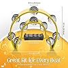 Flexzion Tambourine Metal Half Moon Musical Instruments Double Row Metal Jingles Hand Held Instruments Percussion with Ergonomic Handle Grip, Tambourines for Adults, 2 Packs - Yellow #3
