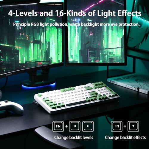 Image of AUSDOM 98Pro Wireless Mechanical Keyboard, Tri-Mode BT /2.4GHz /USB-C Hot Swappable Custom Gaming Keyboard with Backlit, Gasket Structure, Linear Switches for Windows /Mac /PC (Clicky Sound)