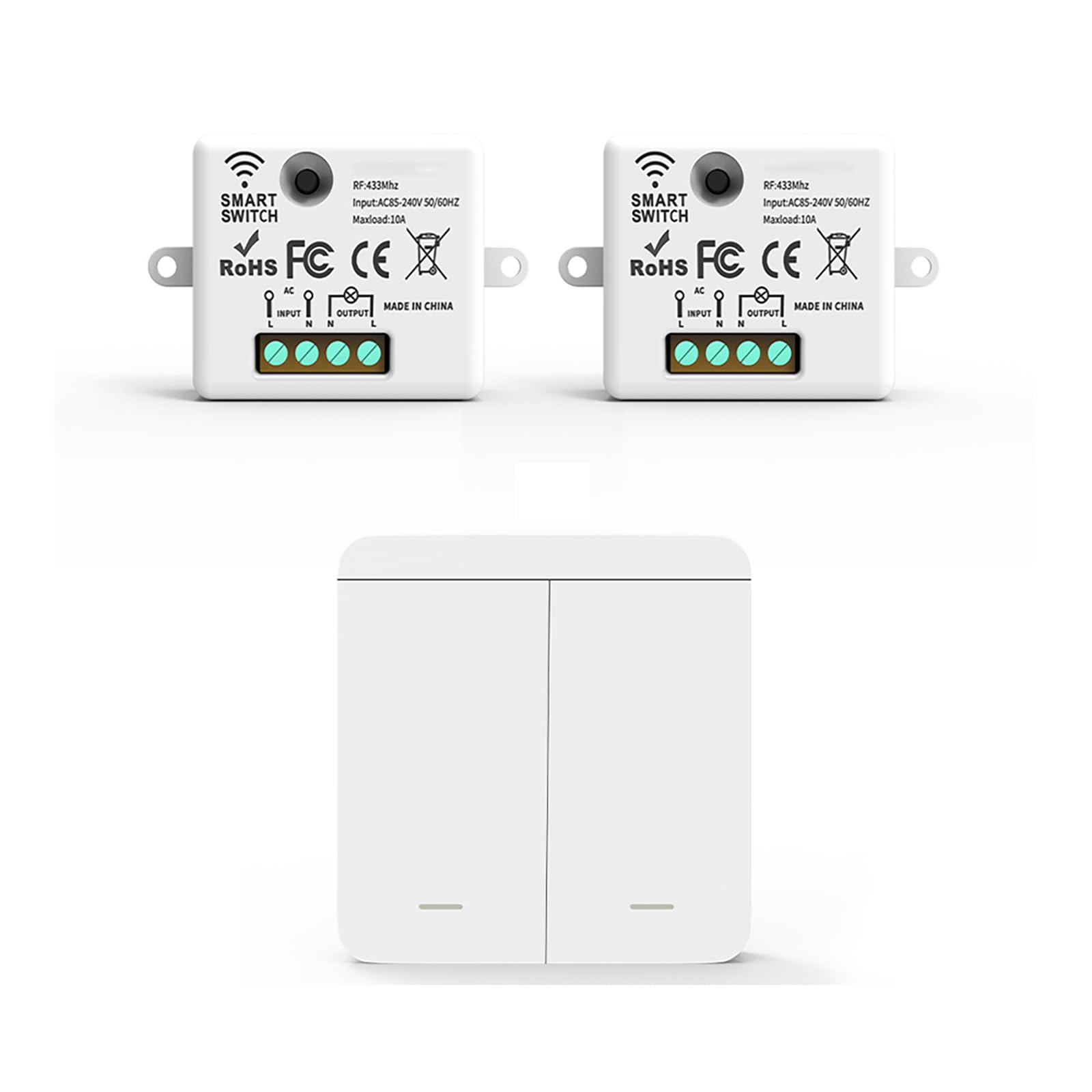 Smart WiFi Light Switch Kit, Receiver + Wireless Switch