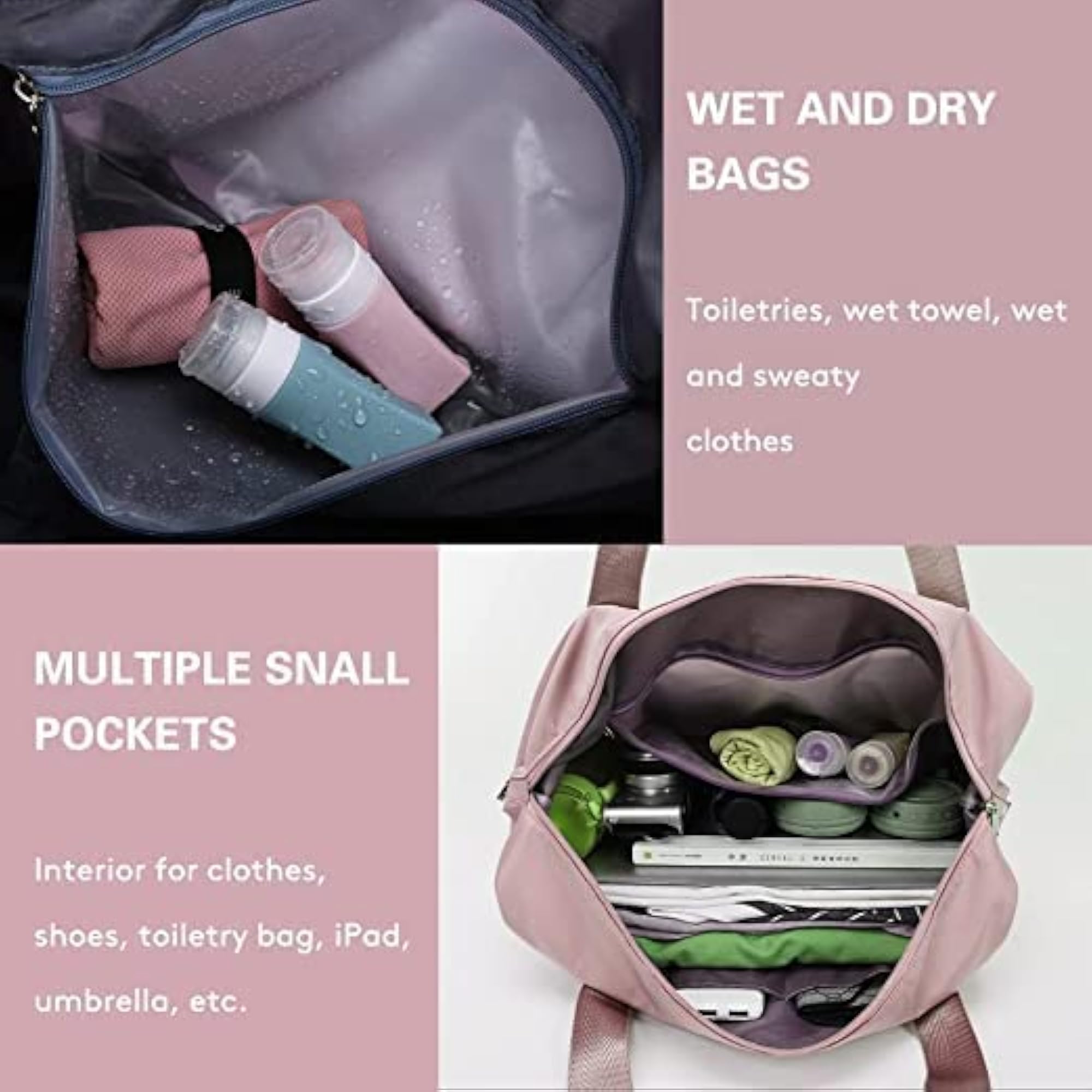 Large Capacity Folding Travel Bag, Waterproof Carry on Luggage Bags