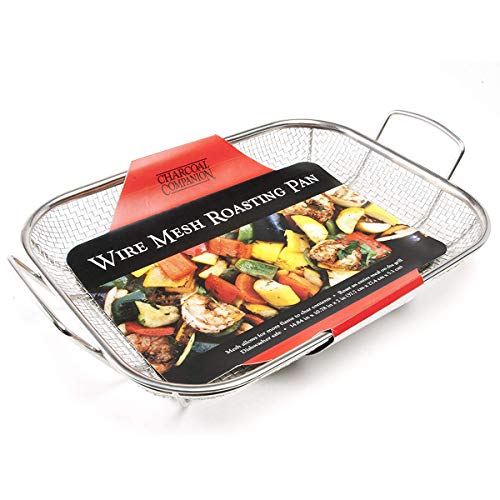 Charcoal Companion Stainless Wire Mesh Roasting Pan, 14.75 by 11-Inch