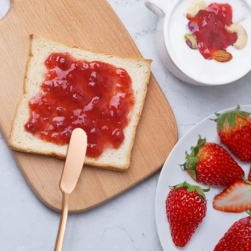 Cretvestsar Stainless Steel Butter Knife Spreader 6 Pcs, Smooth Edge Butter Knives for Jam Honey Butter, Cream Cheese Spreader Knife, Easy Grip and Cleaning (six colors, 6pcs) - Image 5