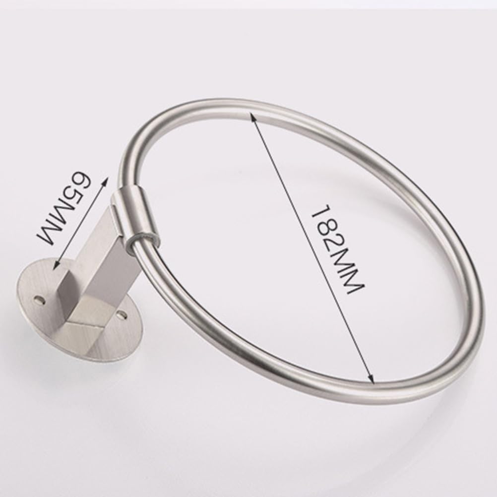 HEMOTON Self Adhesive Stainless Steel Towel Round Wall Mounted Towel Holder for Bathroom Kitchen and Toilet Modern Design Easy No Drill Installation