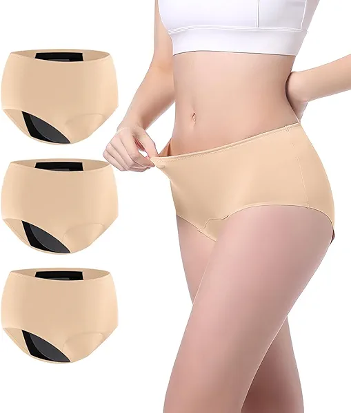 Carer Incontinence Underwear for Women Washable Leakproof Underwear for Women 150ml Super Absorbent Bladder Leak Proof Underwear for Womens Bladder Leakage Protective Panties 3 Pack, L