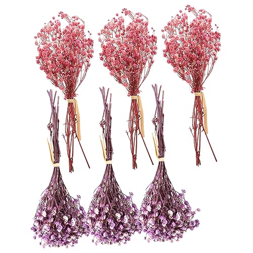 Ramo de 6 flores secas Babys Breath para decoración miniatura 1