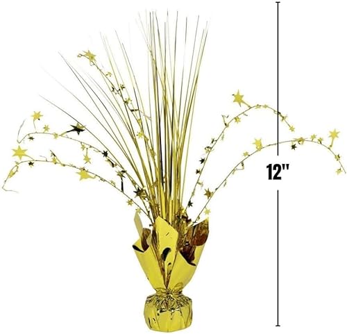 Miniatura 3 de Centro de mesa en aerosol de lámina dorada, 12 pulgadas (1 unidad), elegante decoración de mesa para fiestas y eventos
