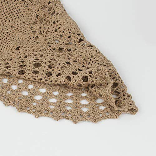 kilofly Handmade Crochet Cotton Lace Table Sofa Doily, Waterlily, Brown, 22 inch, 22 inches - Image 4