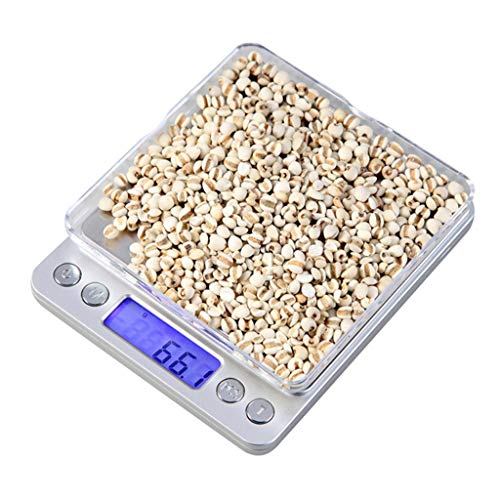SaryEdge Balanza Digital Comercial para Alimentos, balanza de precisión en miligramos, balanza Digital de Cocina con 2 bandejas, Gramos y onzas, balanza para cocinar, función,1kg/0.1g
