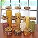 77L Glass Storage Jar, Glass Jar with Airtight Wooden Lid 8.85 FL OZ (260 ML) - Portable Glass Coffee Containers Clear Sealed Food Storage Jar for Serving Tea, Candy, Sugar, Snack, Honey, Salt, Spice