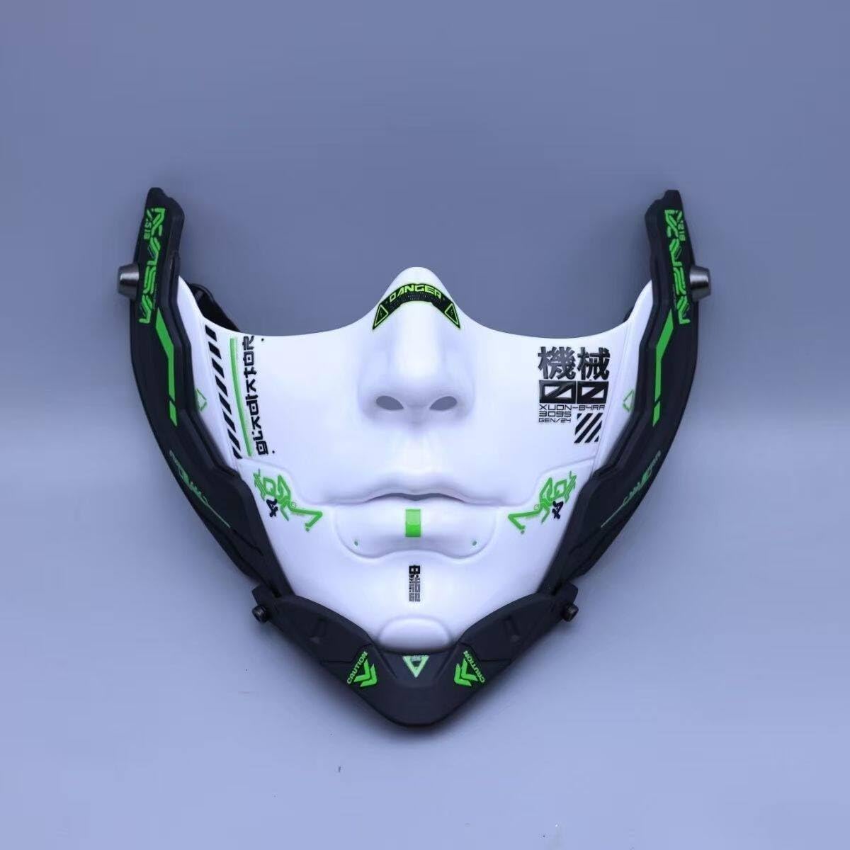 Futuristic Half Face Mechanical Mask, Tactical Cosplay Mask for Men, Lightweight Comfort, Adjustable Fit