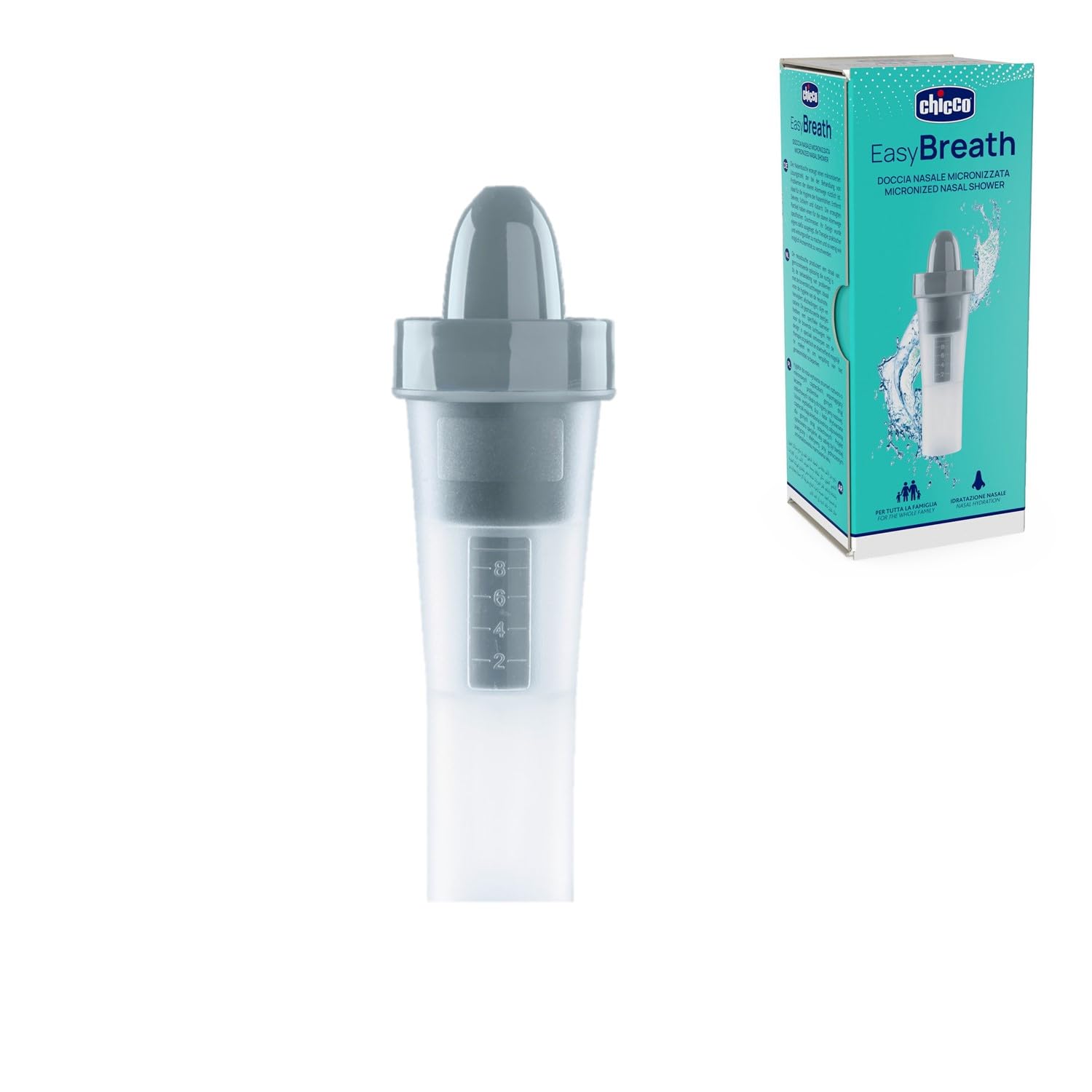 Chicco Doccia Nasale Easy Breath, per l'igiene delle cavità nasali del bambino, capacità 8 ml, 0m+