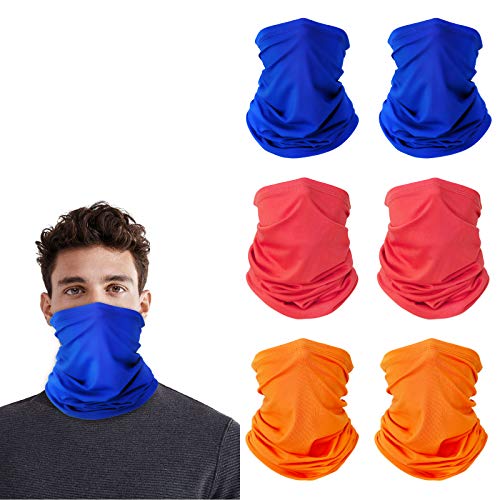 Miseyo Neck Gaiters for Men Women Summer Cooling Fishing Cycling Hiking Lightweight Fack Mask - 6 Pack