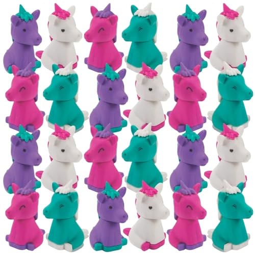 Unicorn 3D Erasers (Set of 24) Kids School Supplies and Stationery Pencil Accessories