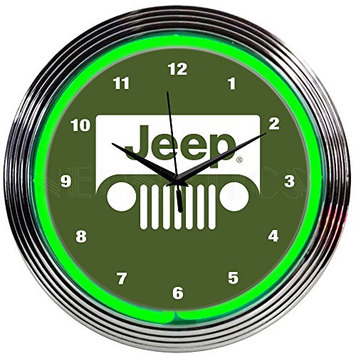 Neonetics 8JEEPG Jeep Green Neon Clock