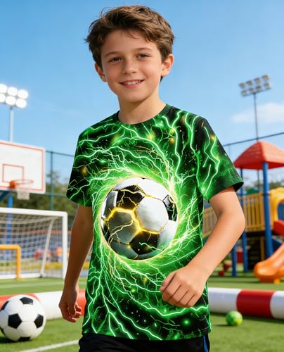 Image of uideazone Tshirts for Boys Kids Short Sleeve T-Shirt 3D Graphic Tee Shirts Tops Clothes 4-16 Years