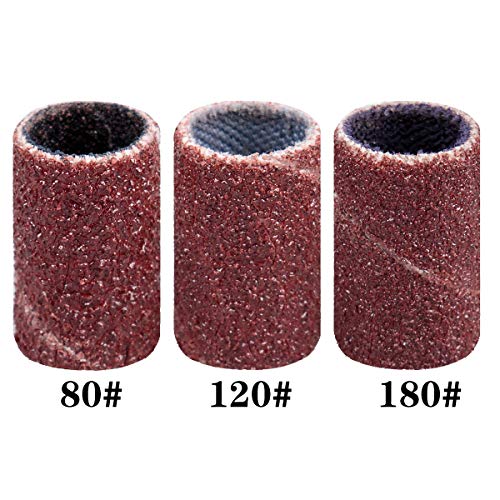 Subay Professional Nail Art Drill Bits Set 6Pcs 3/32Inch, Sanding Bands 300Pcs #80#120#180 For Acrylic, Gel Nails, Dip Powder Nails And Manicure Pedicure #TOP1