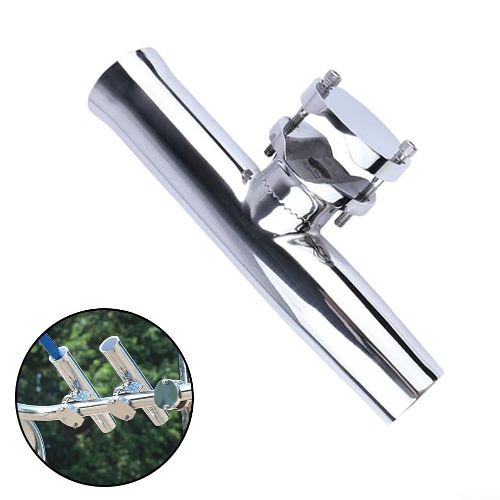 Soporte de caña de pescar de acero inoxidable para barcos, soporte de pesca ajustable de 32 ángulos con acolchado de goma, accesorios de montaje de cubierta resistentes para agua salada, adecuado para