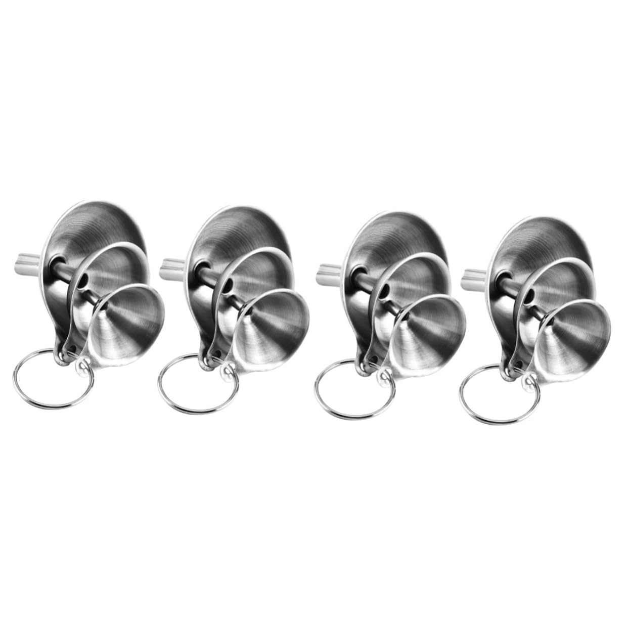 SOLUSTRE 4sets Imbuto in Acciaio Inossidabile Funnel Per Cucina Con Design Tre Per Trasferire Liquidi Spezie e Oli Facile Da Riporre e Resistente Alla