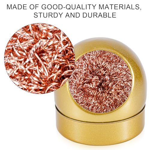 Image of Soldering Iron Tip Cleaner, Premium Stainless Steel Soldering Iron Cleaner Quick Cleaning No Water Required Soldering Iron Tip Cleaner Practical Tools(Gold)