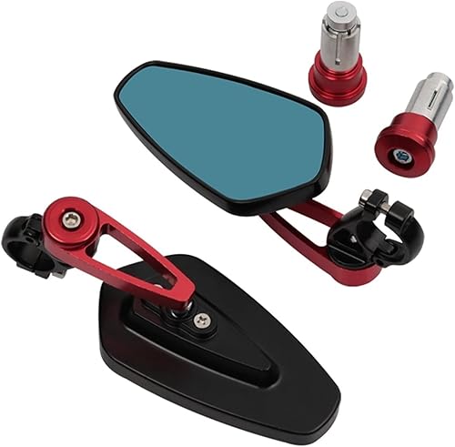 Motorcycle Mirrors For YAMAHA MT01 MT03 MT10 MT 07 YZF R125 R15 R1 Tmax NMAX 155 Rizoma Motorcycle Bar End Side Rearview Mirrors (Color : Red)