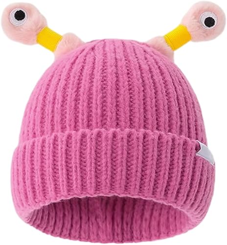 KAMOJI Sombrero de punto de monstruo pequeño monstruo brillante de invierno para padres e hijos, 2026 nuevo sombrero de punto de monstruo brillante