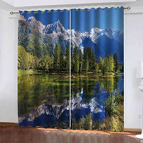 Rideaux occultants 100% polyester isolant thermique phonique paysage 3D - 2