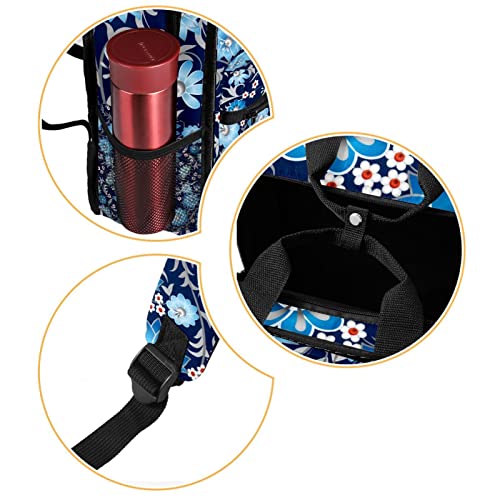 Sac à dos garçons fleurs abstraites bleu idéal pour l'école et sorties