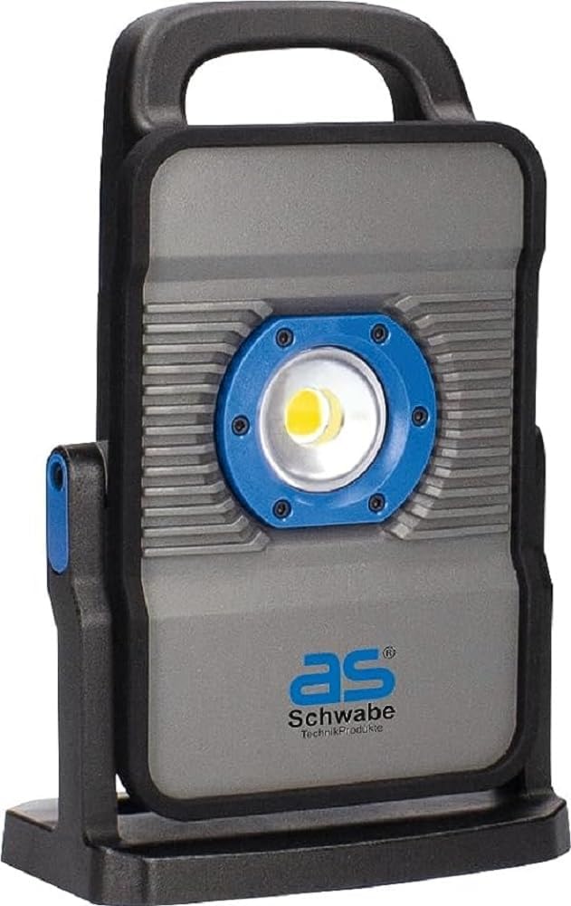 as - Schwabe Acculine 46355 Multi Spotlight with Adapter for Use with 14.4V or 18V Batteries, Robust Aluminium Housing with Silicone Surround, Impact Resistance IK08, IP44, 46355