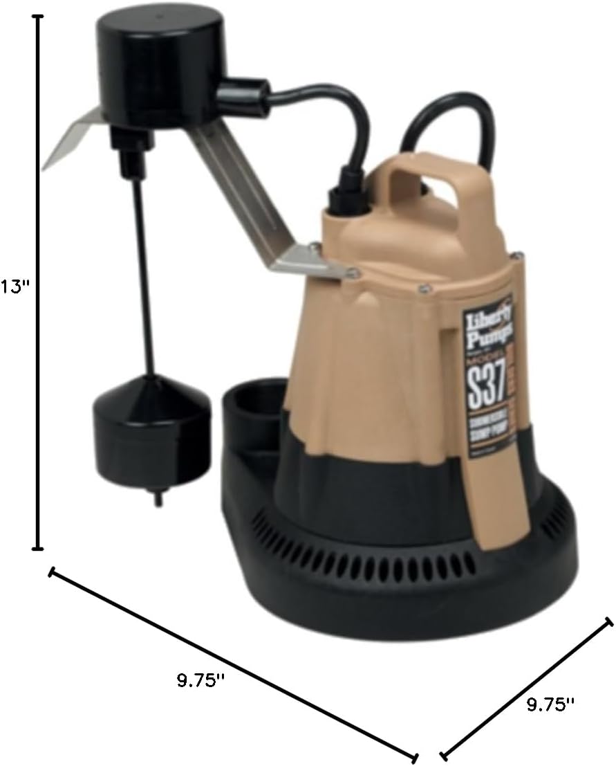 Liberty Pumps S37 1/3-Horse Power 1-1/2-Inch Discharge S30-Series Builders Series Submersible Sump Pump with Vertical Float