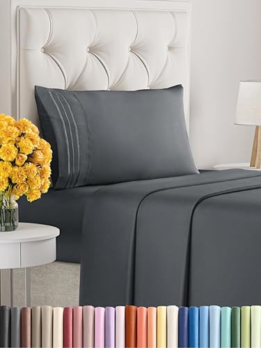 Vista 1371 de Juego de sábanas de 4 piezas tamaño king, extrasuaves, transpirables y refrescantes con esquinas profundas, sábanas de fácil ajuste y sin arrugas