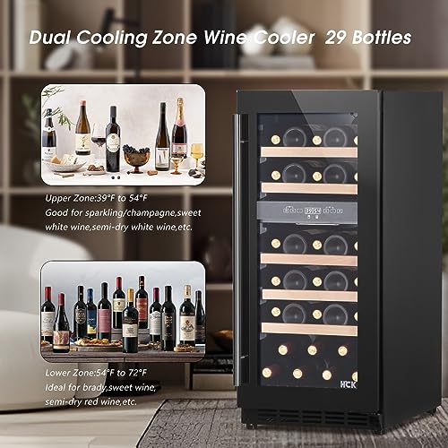 Hck SC-90WD Wine Fridge Dual Zone, Wine Cooler Refrigerator 15 Inch thumb #2