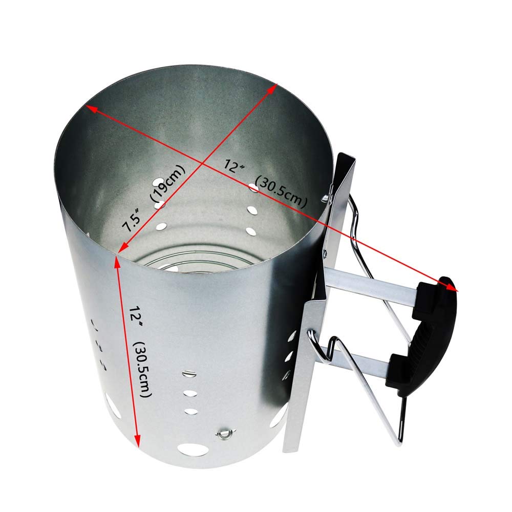 Denmay Démarreur de cheminée au Charbon de Bois 30 cm H 19 cm DIA poignée de sécurité pour Weber 7416