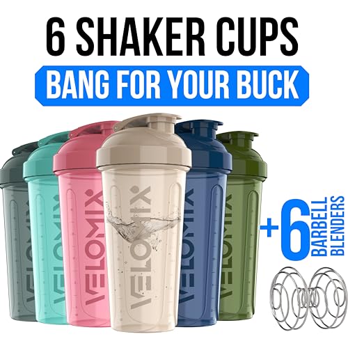 -6 PACK- 28 OZ Protein Shaker Bottles for Protein Mixes, Shaker Cups for Protein Shakes, Small Shaker Bottle Pack, Shaker Cup, Shakers for protein Shakes (Most Popular)