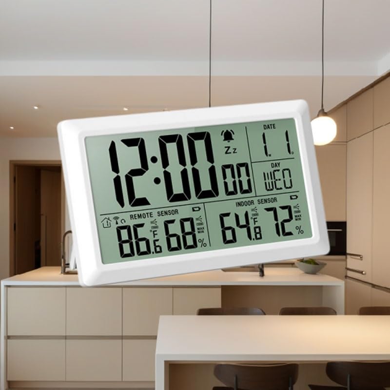 7.5 inch Large Screen Alarm Clock Calendar Hygrometer