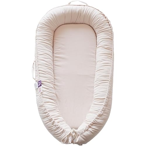 Infant Lounger, Baby Nest Cover for Baby Girls & Boys, Newborn Essentials for Baby 0-12 Months, 100% Cotton Breathable (CreamyWhite_Corduroy)