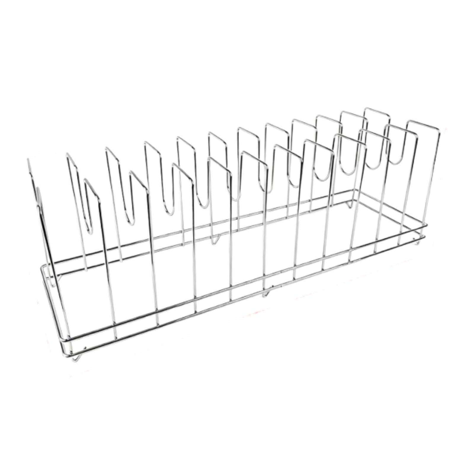 Abtropfgestell für Pizzapfannen, Pizzapfannen-Organizer, Topfdeckelhalter, Aufbewahrungshalter für Restaurants, 11 Fächer, 72 X 22 X 25 cm