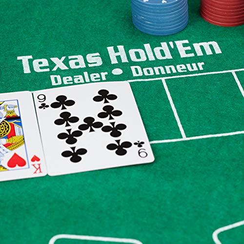 Relaxdays Pokerset, 200 Chips, Spielmatte, 2 Kartendecks, Dealerbutton, Blindbuttons, Casino-Feeling, Profi Pokerspiel, 9 x 24 x 15 cm