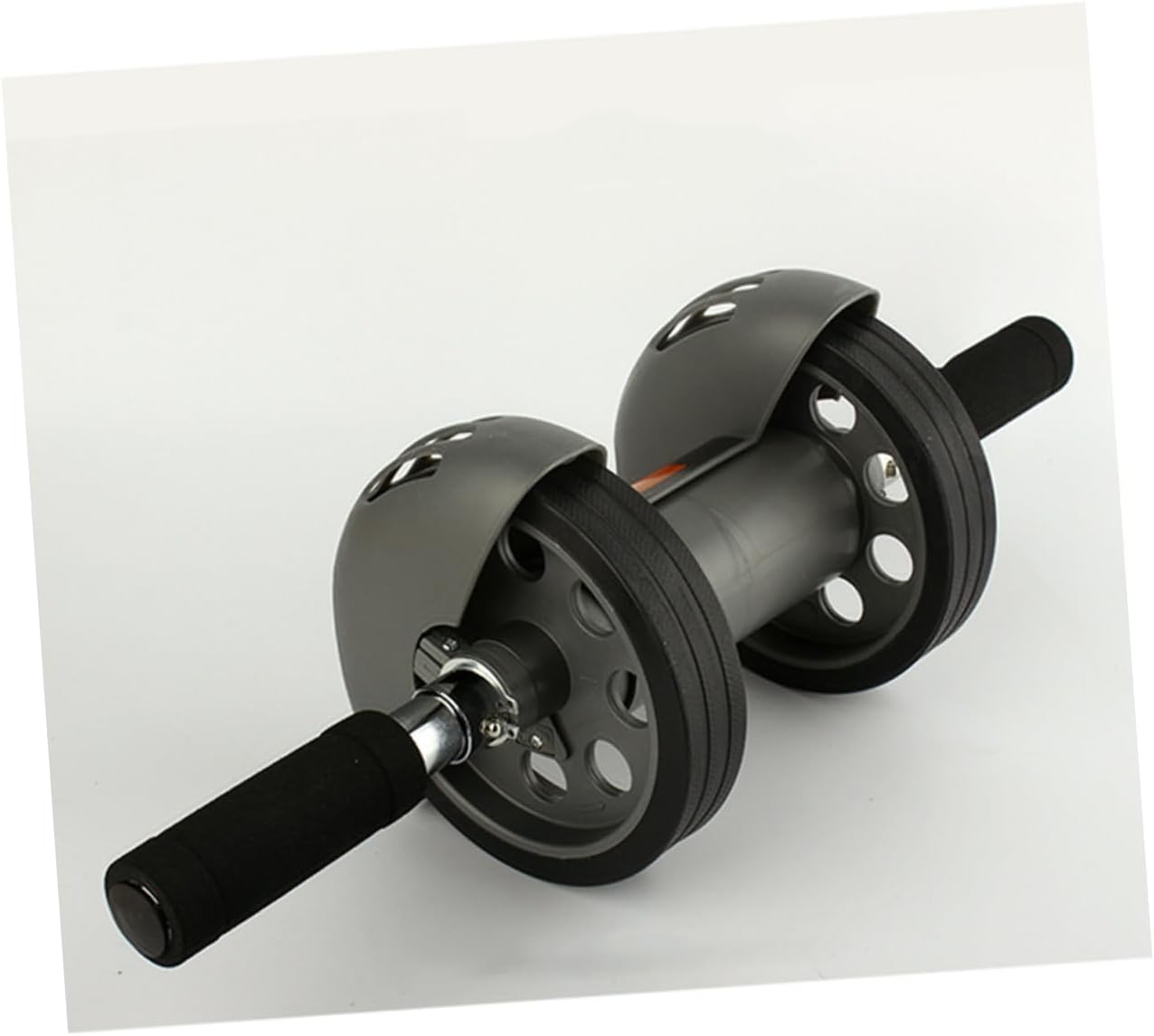 Generic Wheel Ab Roller with Auto Rebound and Non Slip Handles Exercise Abdominal Wheel for Core Strength Includes Blue Kneeling Pad for Fitness and Home Workout