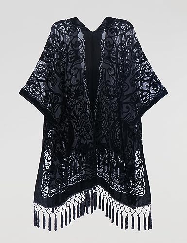 Image of MJ SERECA Women's Casual Long Velvet Kimono